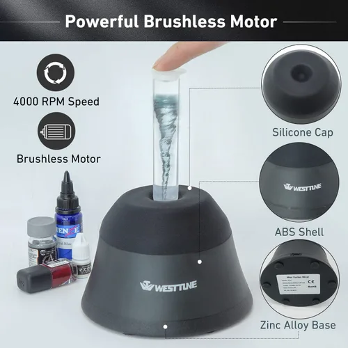 Miniatura 3 de Lab - Mini mezclador de vórtice, 4000 rpm, mezclador de pintura de alta velocidad y mezclador de pintura para pinturas acrílicas, esmalte de gel