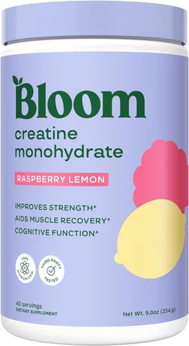 Bloom Nutrition Monohidrato de creatina en polvo, 0.18 oz de creatina micronizada por porción, apoya la recuperación muscular, fuerza, resistencia,