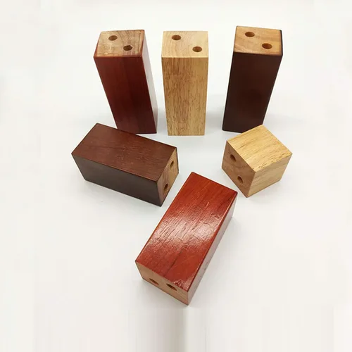 Miniatura 5 de Muebles de madera maciza de roble con patas elevadas, mesa de sofá y patas de silla, patas de gabinete, patas de bloque de madera, 3