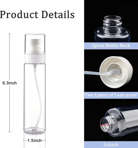 Miniatura 3 de Cosywell Botellas pulverizadoras de niebla fina aprobadas por la TSA de 3.4 onzas líquidas, paquete de 3 botellas a prueba de fugas, botellas