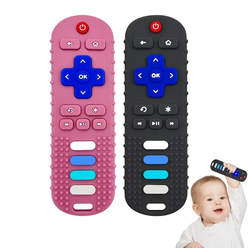 Miniatura 7 de YAPROMO Juguetes de Dentición de Silicona para Bebés, Juguete Control Remoto para Bebés de 3-18 Meses, Juguete de Dentición Control Remoto para Negro