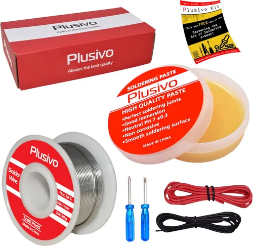 Miniatura 2 de Kit de fundente de alambre de soldadura y pasta de colofonia - Alambre de soldadura de núcleo de colofonia de plomo de estaño 60-40
