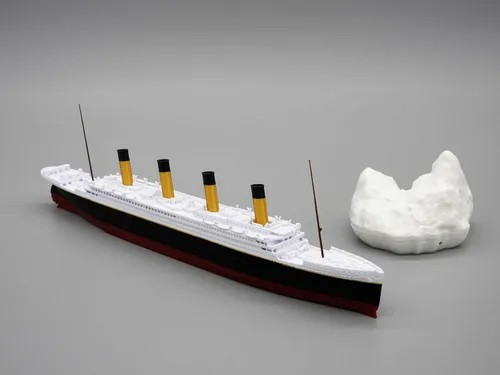 Miniatura 4 de TheRoller3d RMS Titanic Model Ship con iceberg, 1 pie de largo montado, históricamente preciso, réplicas Titanic
