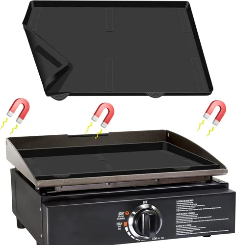 Miniatura 8 de Alfombrilla de silicona para parrilla de 17 pulgadas para Blackstone, cubierta protectora magnética, cubierta superior de parrilla Blackstone