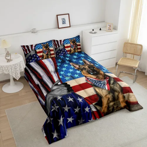 Miniatura 5 de Castle Fairy - Juego de funda de edredón con bandera estadounidense tamaño King, ropa de cama para niñas y adolescentes, funda de edredón con Multi