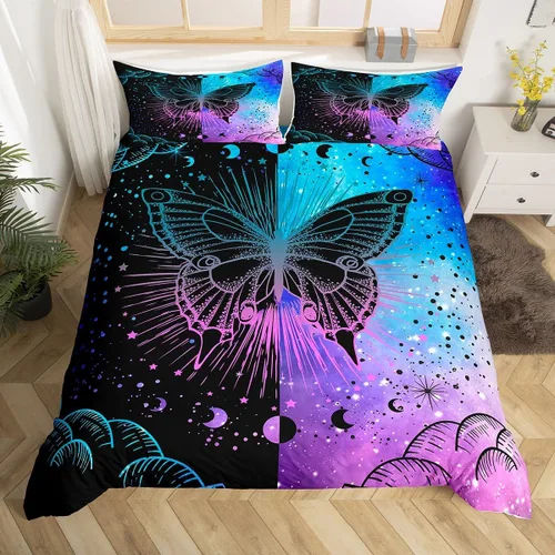 Miniatura 26 de Juego de funda de edredón de elefante bohemio para niños, tamaño individual, juego de ropa de cama de mandala bohemio de 2 piezas para decoración