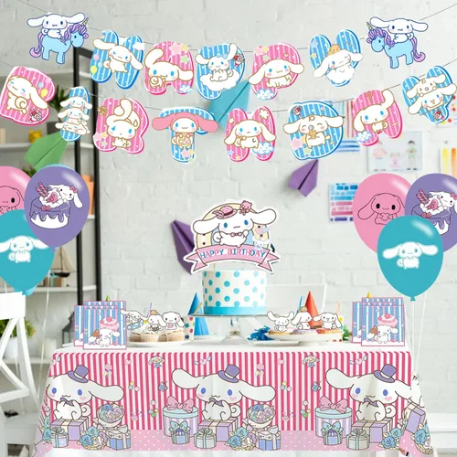Miniatura 4 de Decoración de fiesta de perro de dibujos animados, juego de vajilla para fiesta de cumpleaños de perro, mantel de fiesta temática, pancarta, platos