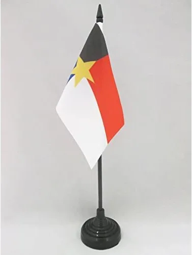 Miniatura 27 de Bandera de mesa de Andalucía 4'' x 6'' - Bandera de escritorio de la región española de Andalucía 5.9 x 3.9 in - Barra y base de plástico negro - AZ