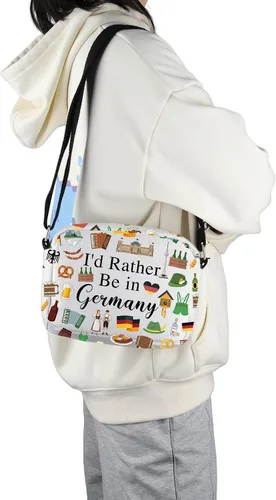 Miniatura 6 de PWHAOO Bolsa de maquillaje de viaje de Alemania, preferiría estar en Alemania, bolsa de cosméticos para vacaciones - Regalo de recuerdo, Más bien