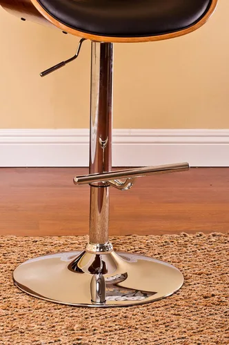 Miniatura 7 de AC Pacific ACBS34 Taburete giratorio de piel sintética ajustable para isla de cocina con marco curvado y elegante base cromada, sillas de mostrador
