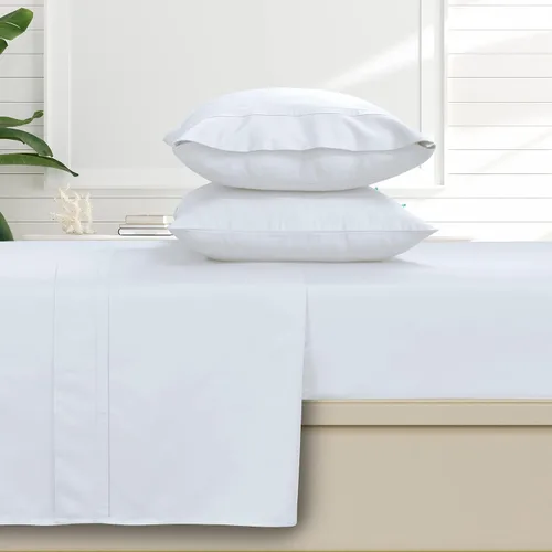 Miniatura 12 de Tribeca Living Juego de sábanas y fundas de almohada de satén de algodón egipcio suave, bolsillo profundo, 500 hilos, ropa de cama de lujo de 4 Beige