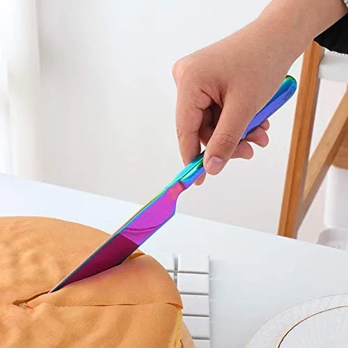 Miniatura 7 de Juego de cuchillos para tartas de boda, espátula de acero inoxidable 304, herramienta para hornear, pala, mantequilla, cuchillos para tarta, Con
