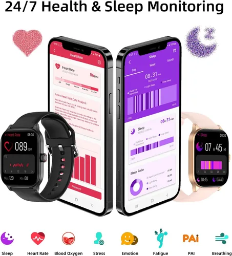 Miniatura 4 de Smart Watch with Built-in GPS, 1.96" HD Display, Answer/Make Calls, 100+ Sport Modes, Heart Rate/Sleep/SpO2 Monitor, Fitness Activity Tracker for