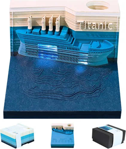 Miniatura 9 de Calendario de escritorio 3D 2026 con luces, calendario 2026 pieza de tiempo, bloc de notas 3D, arte de papel, árbol romántico, creativo, 3D, Árbol