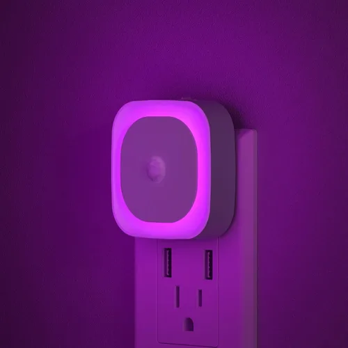 Miniatura 13 de YUNLEX Paquete de 2 luces nocturnas enchufables con sensor de movimiento y sensor de atardecer a amanecer, 3 modos de sensor, luces nocturnas azules