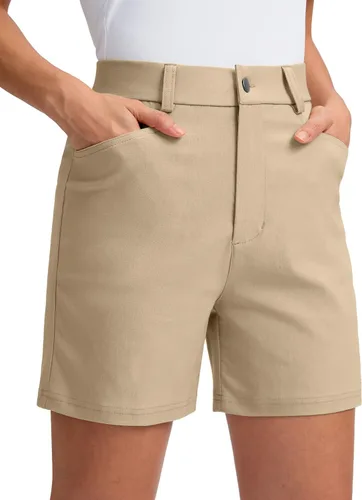 Miniatura 8 de G Gradual Pantalones cortos de golf de 5 pulgadas para mujer, elásticos, ligeros, para senderismo, con bolsillos, pantalones cortos casuales