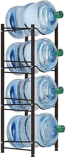 SEHERTIWY Soporte para jarra de agua de 5 galones, estante de almacenamiento para botellas de agua, estante para jarra de agua de 4 niveles, soporte