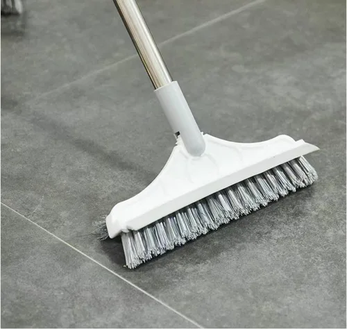 Miniatura 8 de Cepillo de limpieza 2 en 1, cepillo de limpieza para pisos, nuevo cepillo mejorado de 53.5 pulgadas de mango largo, cepillo de lechada, raspador