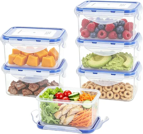 Miniatura 29 de KIGI Juego de recipientes pequeños de plástico con tapa, a prueba de fugas, redondos para almacenamiento de alimentos, aperitivos y almuerzos, tapa