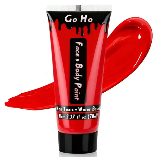 Go Ho Pintura corporal roja lavable (2.37 oz/pieza), pintura facial crema a base de agua, pintura corporal roja de nariz de diablo/payaso para Rojo