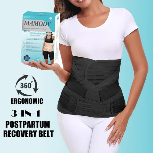 Miniatura 2 de Banda posparto 3 en 1 para el vientre posparto, cinturón de recuperación posparto, soporte para después del parto, fajas adelgazantes, moldeador