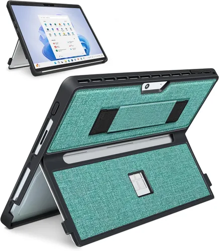 Miniatura 21 de Funda para Microsoft Surface Pro 11/10/9/8 de 13 pulgadas, con cubierta de soporte, correa de mano, funda resistente todo en uno compatible con Negro