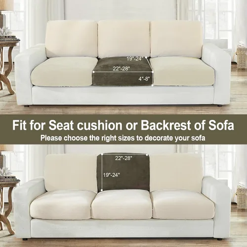Miniatura 4 de NAISI Fundas de cojín para sofá, 1 pieza, de terciopelo, elásticas, para asiento o respaldo, fundas individuales suaves para sofá seccional