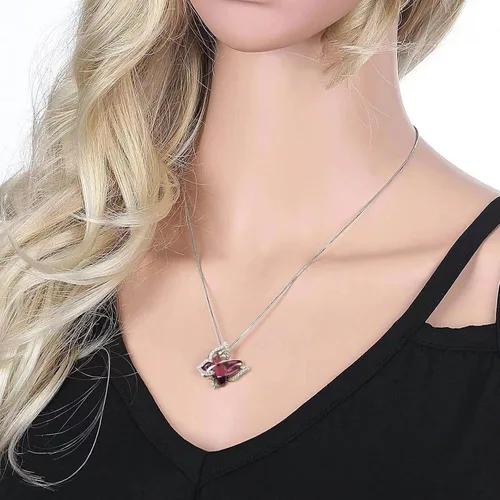 Miniatura 4 de Feeyios Collar con colgante de cristal de mariposa, collares de piedra natal de mariposa, día de la madre, aniversario, cumpleaños para mujeres