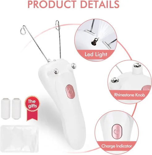 Miniatura 6 de Removedor de vello facial, depiladora eléctrica inalámbrica para mujer, depiladora de hilo facial, depiladora de belleza para mujer, removedor