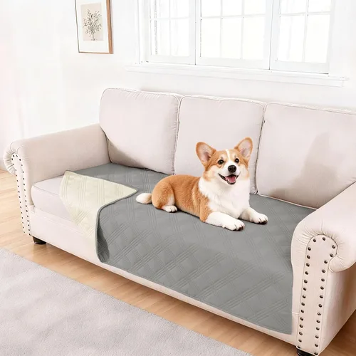 Miniatura 143 de hyha Manta impermeable para perros, manta reversible para cama de mascotas, funda suave para sofá/sillón lavable para perros, fundas impermeables