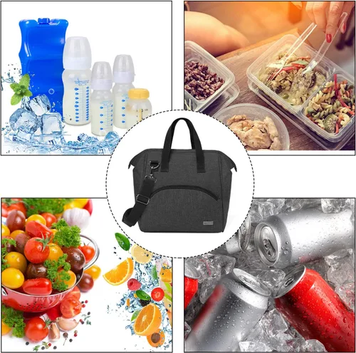 Miniatura 7 de Luxja Bolsa enfriadora de leche materna con una bolsa de hielo (se adapta a 6 botellas, hasta 9 onzas), enfriador de leche materna para biberones