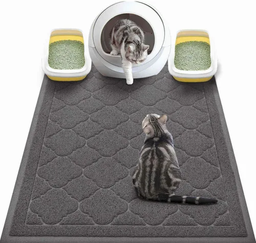 Miniatura 20 de WePet Tapete para caja de arena para gatos, almohadilla de PVC de alta calidad, alfombra de captura duradera, sin ftalatos, resistente a la orina