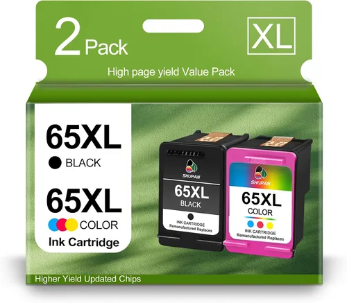 65XL Caetridge Tinta de repuesto negra y color para HP 65 65 XL paquete combinado de tinta funciona con HP Envy 5055 5052 5058 DeskJet 3755 2655