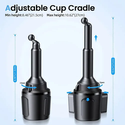 Miniatura 6 de APPS2Car Soporte para teléfono cargador inalámbrico para automóvil, soporte de coche de carga rápida Qi de 15 W, brazo largo ajustable y rotación