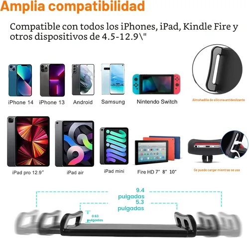 Miniatura 5 de Soporte para Tableta y Soporte para Teléfono para Cama, Soporte para iPad para Escritorio, Cabecera, Mesita de Noche, Mesa, Compatible con iPhone