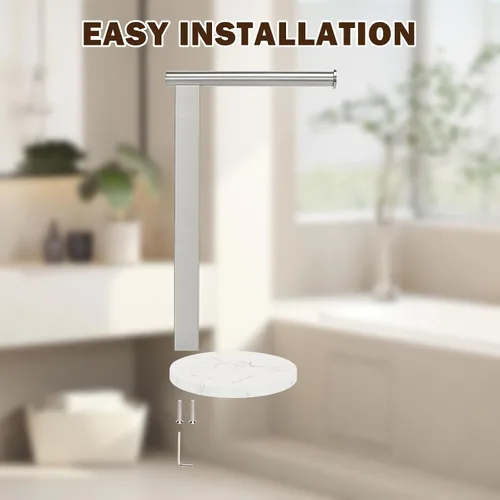 Miniatura 8 de Soporte para toallas de mano para baño, toallero de mano en forma de L, toallero de cocina, organizador de encimera, material de acero inoxidable