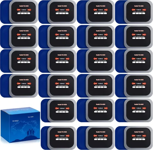 Tallew 20 Piezas Parches de Neumáticos Resistentes de 2.56 x 3.15 Pulgadas Parches de Goma de Reparación Radial Tubo de Parche y Kit de Tapón de
