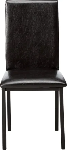 Miniatura 3 de Roundhill Furniture Noyes - Silla de comedor de piel sintética con marco de metal, juego de 4, color negro