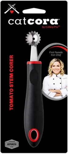 Miniatura 4 de CatCora - Descorazonador de manzana, hoja profesional de acero inoxidable japonesa para extraer núcleos de manzanas y peras, mango ergonómico