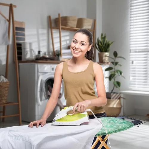 Miniatura 3 de Bartnelli Pro Luxury - Tabla de planchar con patas de madera de haya extra anchas de 51x19 pulgadas, con soporte para plancha de vapor de alta