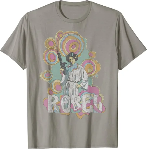 Miniatura 2 de Star Wars Camiseta de princesa Leia Retro Rebel, Gris