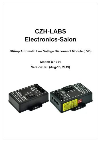 Miniatura 4 de Módulo de desconexión de bajo voltaje LVD. Bloque de terminales de montaje en panel ABS negro de 12 V/30 amperios