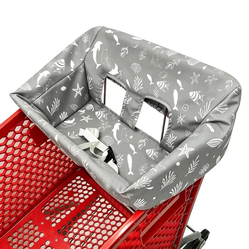 Miniatura 16 de Funda portátil para carrito de compras, fundas para silla alta y carrito de comestibles para bebés, niños, bebés y niños pequeños, bolsa de Gris