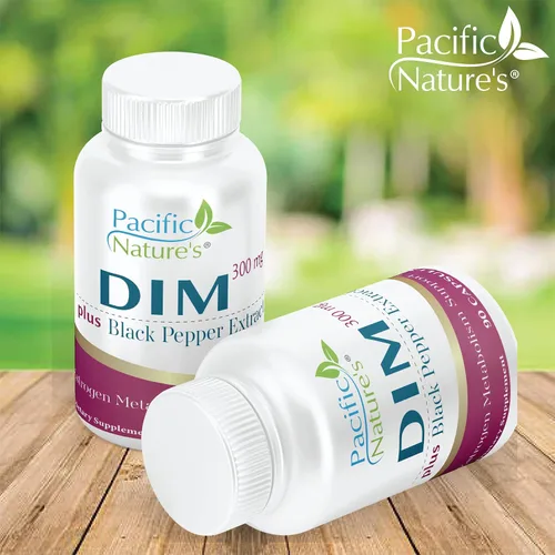 Miniatura 2 de Pacific Nature's DIM 300 mg con pimienta negra (90 cápsulas) Suplemento de diindolilmetano para el equilibrio hormonal y apoyo tanto para hombres