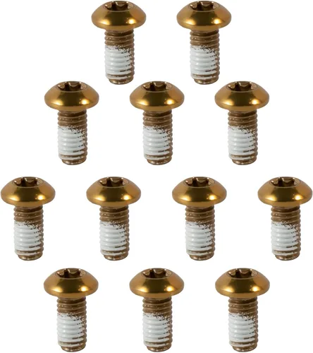 Miniatura 2 de chooee Pernos de rotor de freno de disco, tornillos de rotor de bicicleta M5x10mm para bicicleta de montaña MTB, oro de acero T25.