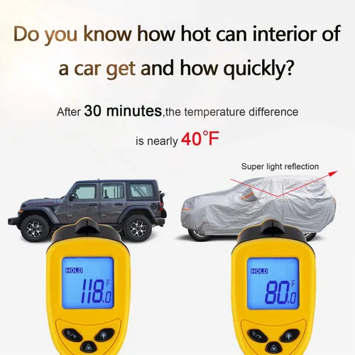 Miniatura 5 de SEAZEN - Funda de coche para Jeep Wrangler de 6 capas, impermeable para todo tipo de clima, funda resistente para 4 puertas Wrangler CJ, YJ, TJ