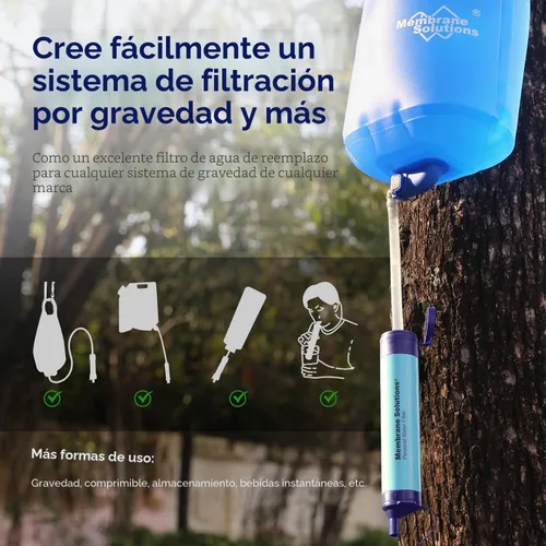 Miniatura 5 de Membrane Solutions Filtro de agua de paja S1, certificado NSF/ANSI 42 y 372 y 401, equipo portátil de filtración de supervivencia, preparación