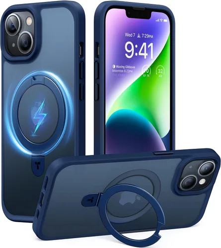 Miniatura 23 de TORRAS Funda magnética con función atril para iPhone 13/iPhone 14 [compatible con MagSafe], soporte resistente y versátil, grado militar, a prueba