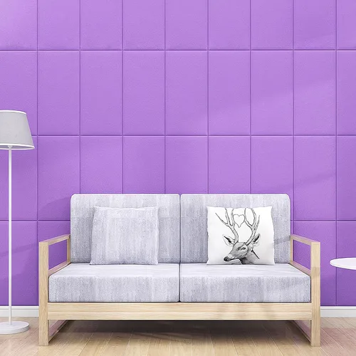 Miniatura 8 de 12 calcomanías de pared de felpa, cabeceras tapizadas para despegar y pegar, 23.6 x 11.8 pulgadas, acolchado de pared anticolisión, panel de pared