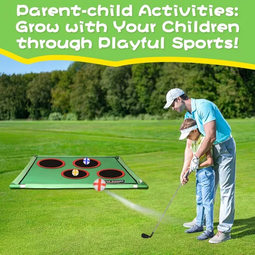 Miniatura 8 de Juego de astillado de golf para exteriores e interiores: juegos de golf en el patio trasero para adultos y golfistas, regalos de cumpleaños